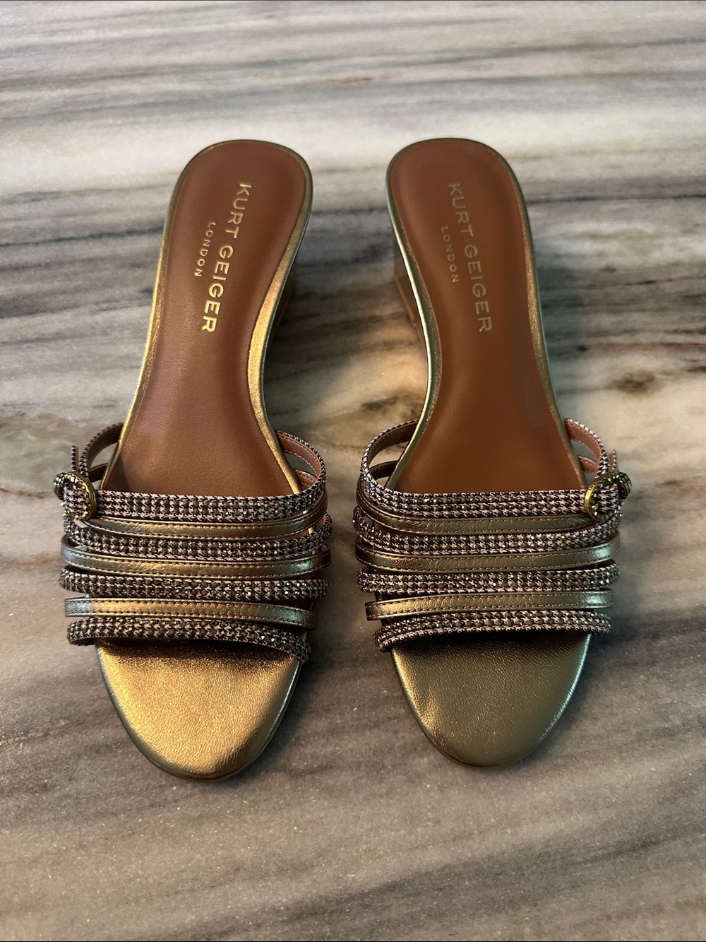 KURT GEIGER PIERRA WEDGE SLIDES